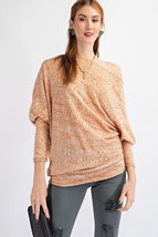 Camel Off Shoulder Tops Casual Loose Shirt Dolman Sleeve Tunic Blouse_ - £20.04 GBP