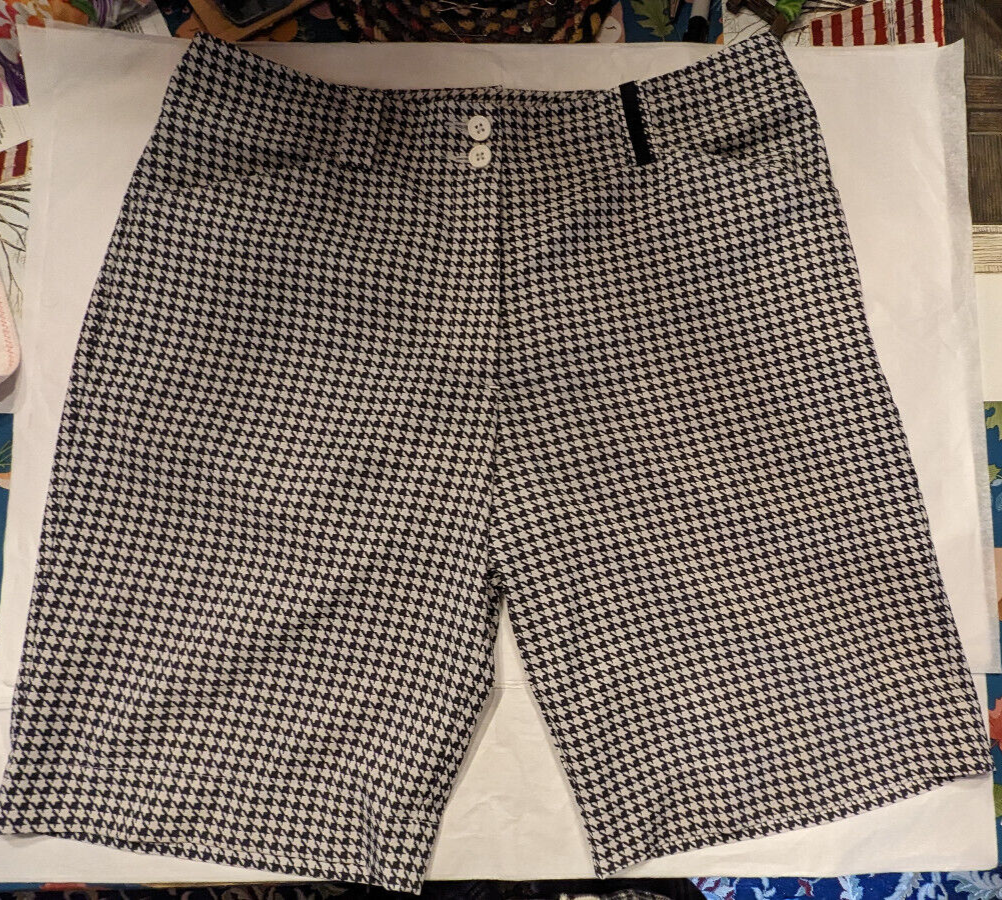 Primary image for Nike Fit Dry Golf Tour Performance Black White Check Golf Shorts Women's Size 8