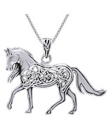 Jewelry Trends Large Celtic Knot Horse Equestrian Sterling Silver Pendan... - £47.15 GBP