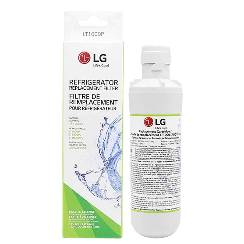 LG LT1000P smart refrigerator water filter, ADQ747935 replacement water filter,