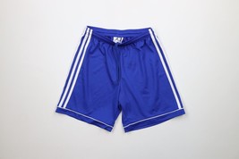 Vintage Adidas Mens Small Spell Out Jogging Running Soccer Shorts Royal Blue - £30.59 GBP