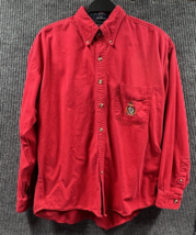 VTG 90’s Ivy Crew Jeans Wear Shirt Red Mens Large Button Down Cotton Long Sleeve - £17.14 GBP