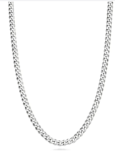 Solid Sterling Silver Italian 3.5mm Diamond Cut Cuban Link Curb Chain Necklace - £17.27 GBP