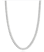 Solid Sterling Silver Italian 3.5mm Diamond Cut Cuban Link Curb Chain Ne... - $29.95 CAD