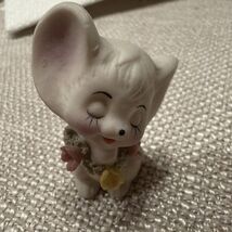 Vintage Napco shy mouse with floral wreath Easter spring Porcelain Figurine - $13.81 Vintage Napco shy mouse with floral wreath Easter spring Porcelain Figurine - $13.81