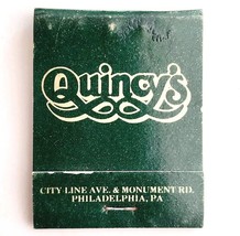 Quincy&#39;s Pub Vintage Matchbook Adam&#39;s Mark Philadelphia Matches Unstruck... - $374.72 MXN