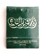 Quincy&#39;s Pub Vintage Matchbook Adam&#39;s Mark Philadelphia Matches Unstruck... - €17,15 EUR