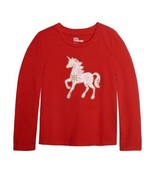 MSRP $16 Epic Threads Toddler Girls Holiday Unicorn Tee Red Size 3T - $219.59 MXN