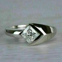 Anello di fidanzamento unisex in oro bianco 14k con diamante simulato da... - £125.52 GBP
