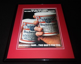 1986 Budweiser Beer / Baseball Framed 11x14 ORIGINAL Vintage Advertisement - $34.64