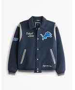 Detroit Lions Varsity Jacket  Abercrombie &amp; Fitch NFL Defend The Den Bomber - $295.00