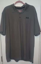 Under Armour Heat Gear Men&#39;s Polo Shirt 2XL Gray Loose Fit Performance Active  - £19.75 GBP