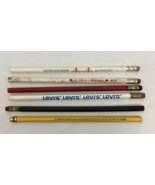 6 VTG Unused Wood Pencils Levi&#39;s, Golden Gate, St. Louis Cardinals Footb... - £7.86 GBP