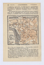 1913 Original Antique City Map Of Aschaffenburg / Bavaria Bayern / Germany - £15.04 GBP