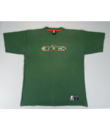 Vintage University of Miami Hurricanes Starter Tee Green Size L T-Shirt ... - £15.01 GBP
