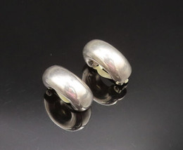 BARRA 925 Silver - Vintage Shiny Half Hoop Non Pierced Earrings - EG11939 - $87.56