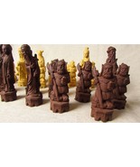 Large Vntage Polystone Chinese Qing Dynasty Figures Chess Pieces - $2,015.81 MXN