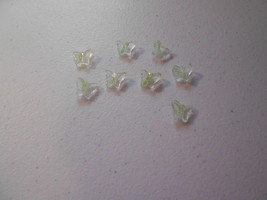 Glass Beads (New) (8) Light Green Butterflies - £6.22 GBP