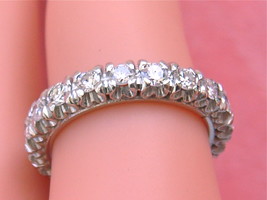 VINTAGE 1.25ctw OLD TRANSITIONAL DIAMOND PLATINUM ETERNITY BAND RING 195... - $41,137.11 MXN