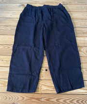 Susan graver NWOT Women’s Linen Utility Crop pants size PM black R7 - £18.85 GBP