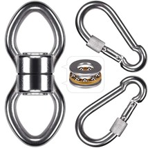 Silent Bearing Swing Swivel With 2 Carabiners, 360 Rotational Device Hanging Acc - £28.83 GBP