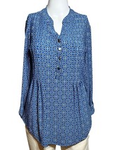 New Westport Womens Shirt Top Size Small S Blue Pleated Workwear Soft Knit - RB - £14.09 GBP