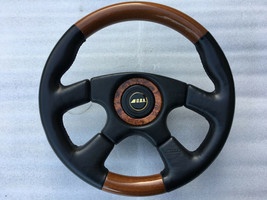 O.B.A. Mahogany Wood &amp; Leather steering wheel  MB, BMW, porsche, audi, vw... - £108.35 GBP