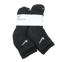 Nike Everyday Plus Cushioned Ankle Socks 6 Pack Mens Size 8-12 Black Dri-Fit NEW - £21.08 GBP