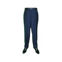 Men's MANTONI Flat Front Pants 100% Wool Super 140's Classic Fit 40901 Navy Blue image 4
