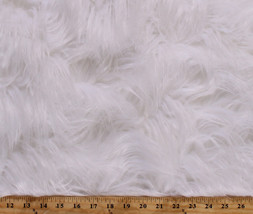 White Luxury Faux Long Hair Fur Acrylic Blend Fabric By the Yard A614.09 - £59.75 GBP