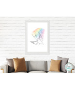 Minimalist One Line Art, Bird Line Drawing, Rainbow Boho Printable Wall ... - $4.84 CAD