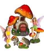 Garden Miniature Kit - Mushroom House Set Of 6 Pcs - Figs And Accessor - £48.03 GBP