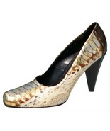 Donald Pliner Couture Hand Painted Metallic Python Leather Pump Shoe New... - $325.51 CAD