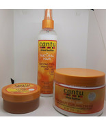 Cantu Shine &amp; Hold, Curling Cream, Extra Hold Edge Combo Pack  NEW - £15.75 GBP