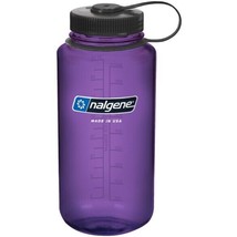 Nalgene Sustain 32oz Wide Mouth Bottle (Purple with Black Cap) Recycled Reusable - £11.80 GBP