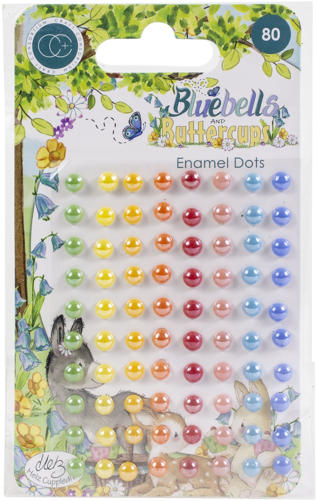 Craft Consortium Adhesive Enamel Dots 80/Pkg Bluebells & Buttercups - £6.75 GBP