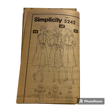 Simplicity 5242 Dress Pattern Size 14 1981 Uncut No Envelope Knee Length... - $9.87