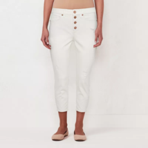 Women&#39;s LC Lauren Conrad Raw-Hem High-Rise Skinny Ankle Jeans, White - £20.73 GBP