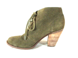 Jessica Simpson Green Suede Tie Front Heel Ankle Boots Women&#39;s 9 B (SW45) - $24.75