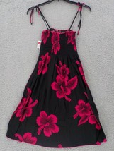 Favant Spaghetti Strap Womens Sundress One Sz Black Dk Pk Short Elastic Tube Nwd - £7.98 GBP