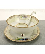 3-Toed Mayo Bowl w/Ladle &amp; Underplate, Hand Painted Nippon Porcelain, MY... - $40.26 CAD