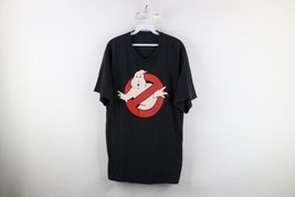 Vintage Mens Large Faded Ghostbusters Movie Promo Short Sleeve T-Shirt Black - £25.98 GBP