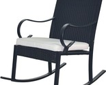 Christopher Knight Home Muriel Outdoor Wicker Rocking Chair, Black/White... - £204.63 GBP