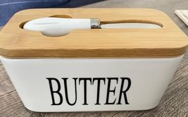 SZUAH Porcelain Butter Dish with Lid and Knife (500ml), Large Butter Keeper - $23.76
