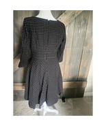 Boden Dress Womens Size 8 R Black Gray Polka Dots Wool Blend Flare Midi ... - €45,96 EUR