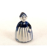 Delfts Blue Dutch Woman Miniature Porcelain Bell, Hand Painted, Made in ... - £11.57 GBP