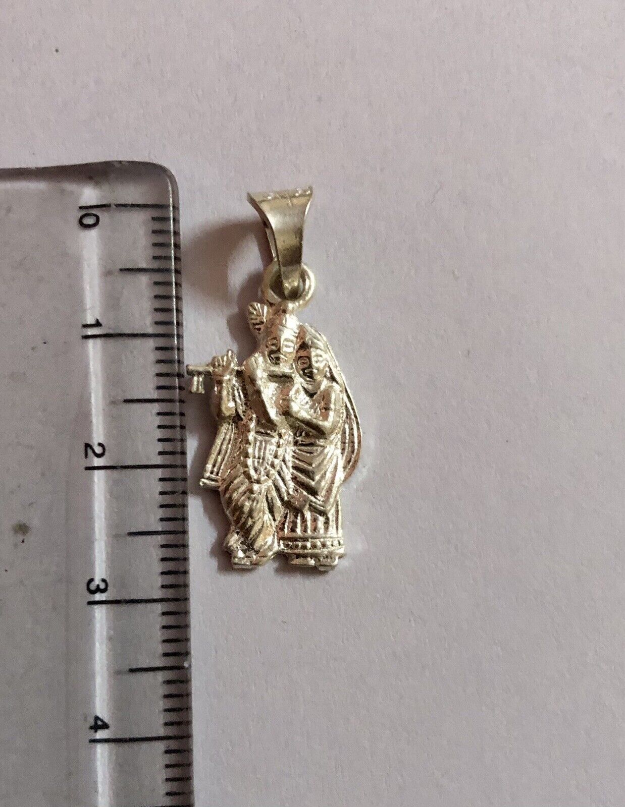 925 Sterling Silver Lord Radha Krishna Pendant, Wearing Temple, Puja 1.9 gm Item image 4