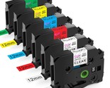 6-Pack Compatible With Brother P Touch Tze Tz Label Tape 12Mm 0.47 Lamin... - $37.99