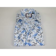 Men's Shirt By CASILA Turkey Cotton Blend Long Sleeves 501680-01 Blue Floral image 3