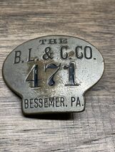 The B.L. &amp; C, Co Silver Tone Belt Buckle Bessemer Pennsylvania KG JD - $9.89
